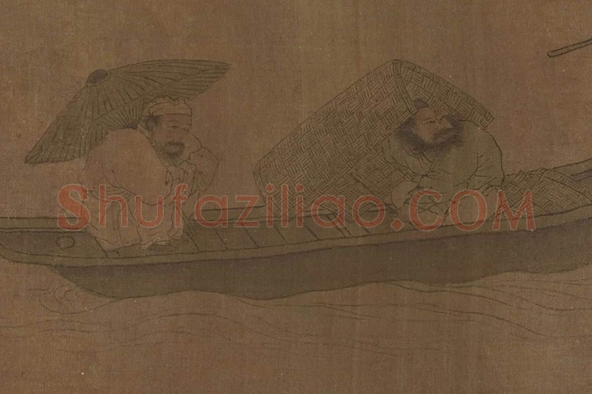 李唐山人物《风雨归舟卷》局部 (2)