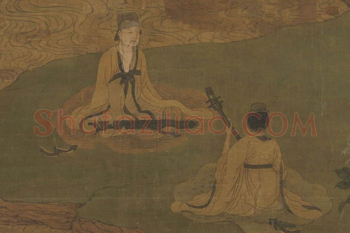 山水人物画《松阴高士图》局部 (1)