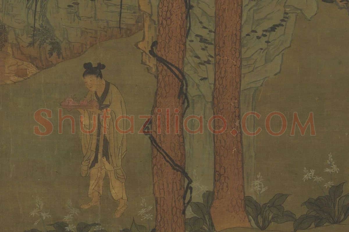 山水人物画《松阴高士图》局部 (2)