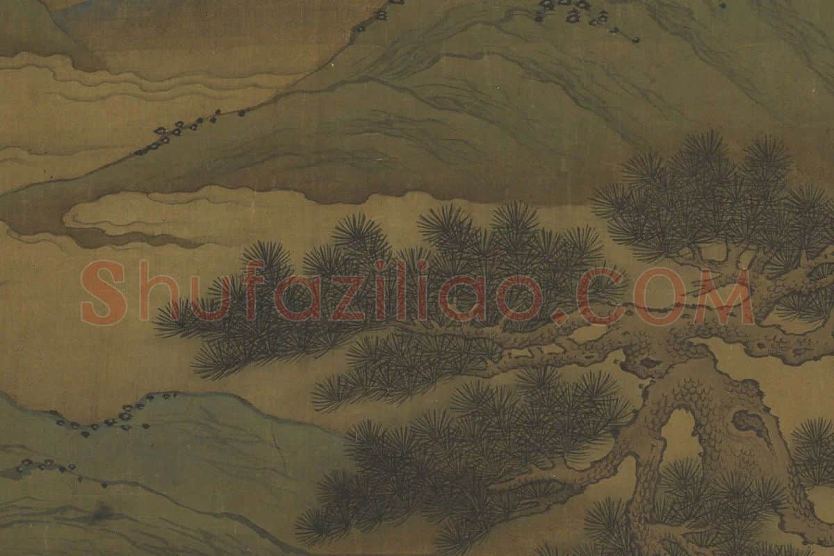 山水人物画《松阴晚棹图》局部 (4)