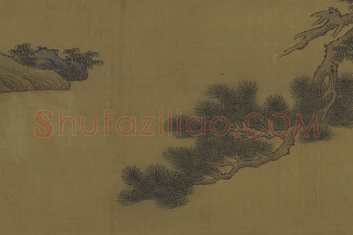 山水人物画《松阴晚棹图》局部 (5)