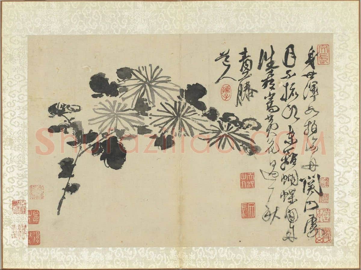 徐渭《水墨画菊》