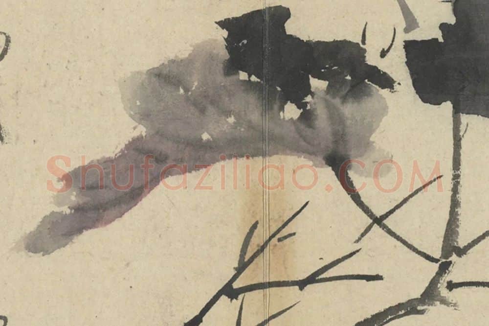 徐渭《浅设色画海棠》局部 (3)
