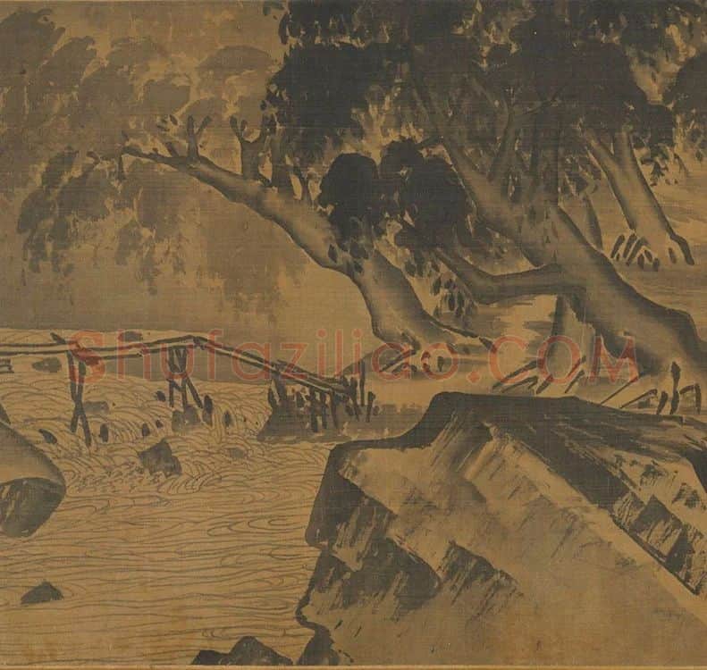 李唐山水画《清溪渔隐图》_07
