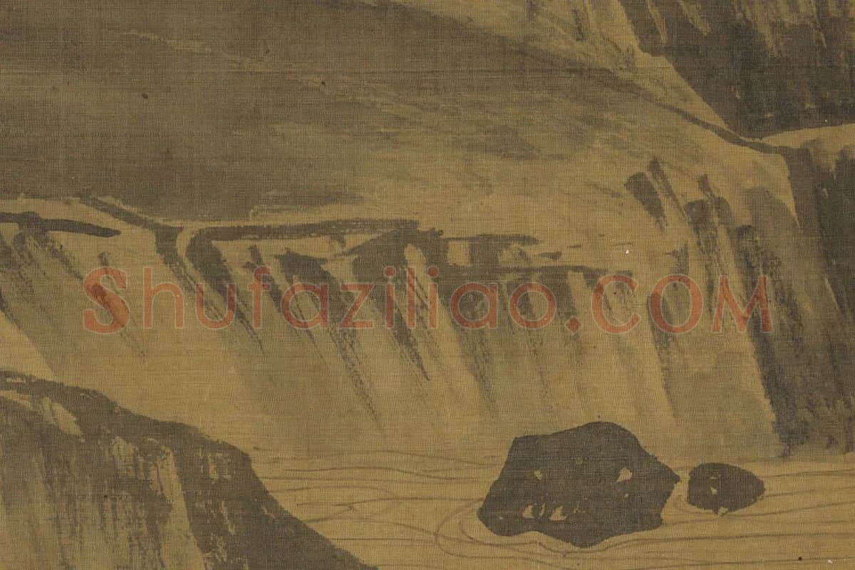 李唐山水画《清溪渔隐卷》局部 (2)