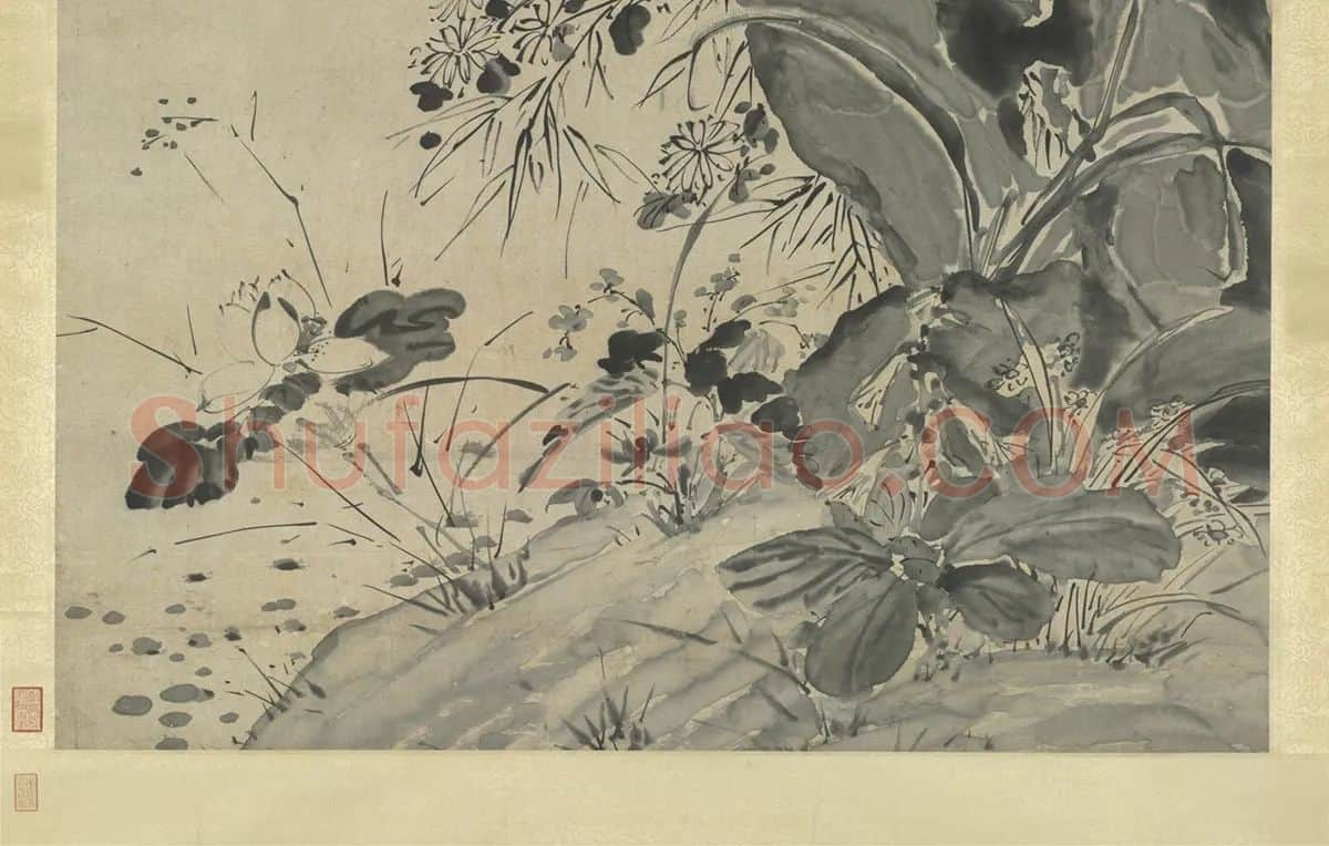 徐渭水墨画《花竹》_05