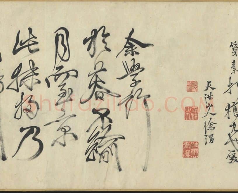 徐渭水墨画竹卷_02