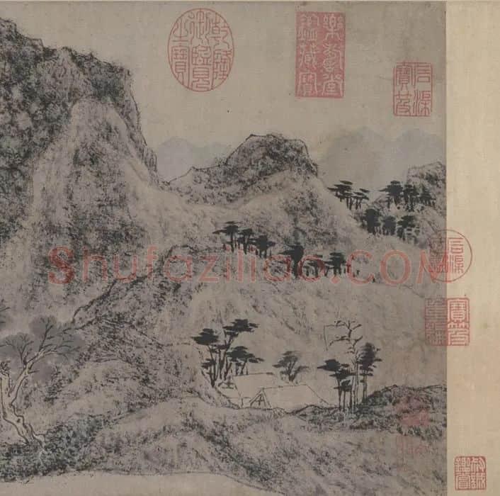 文徵明书画作品《林榭煎茶图》书画合璧卷_08