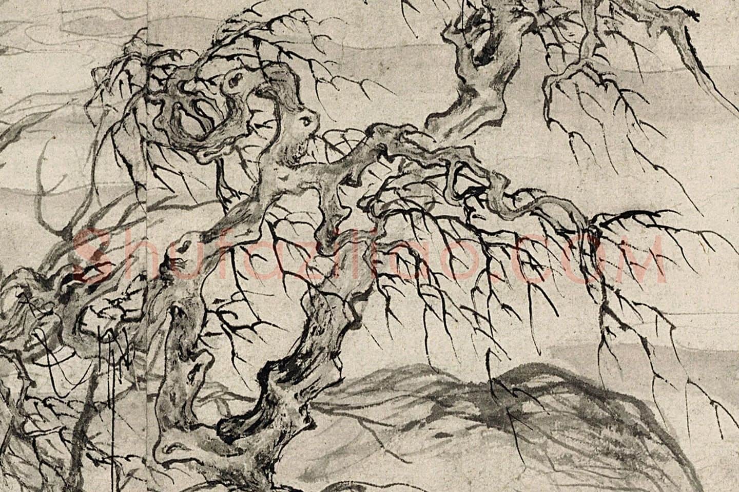 唐寅《悟阳子养性图》高清大图局部 (2)