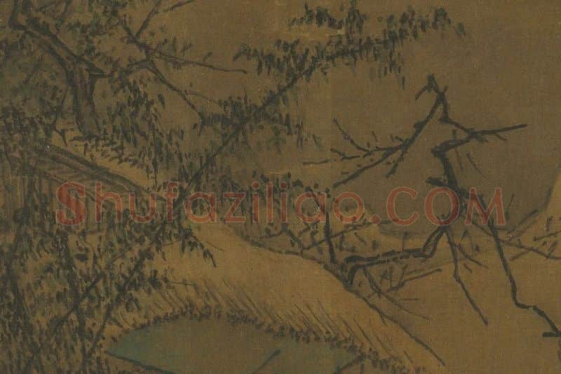 夏圭《雪屋吟梅图》局部 (2)