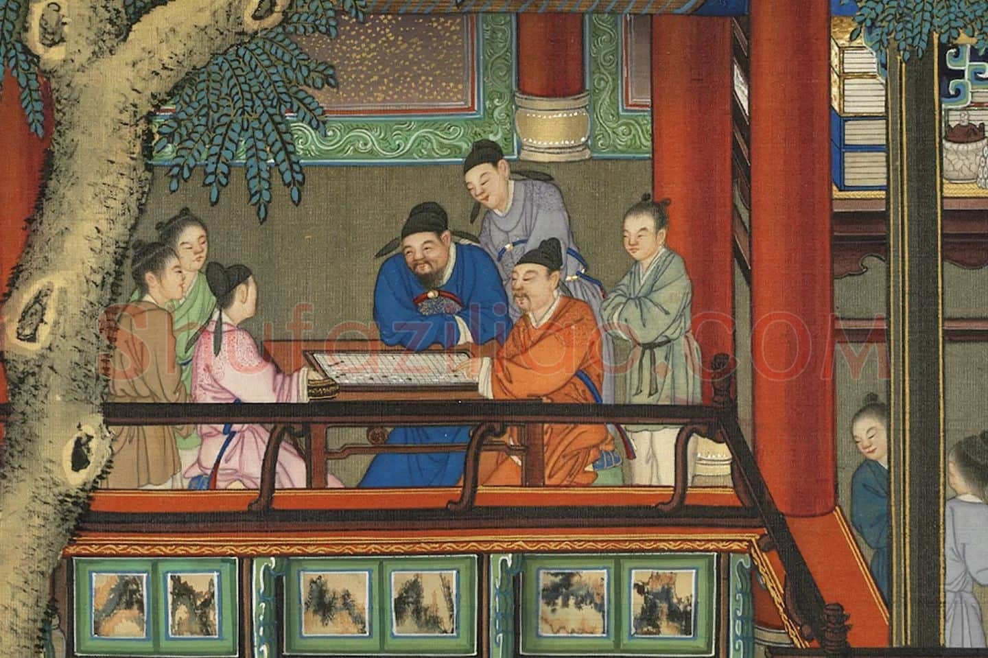 清《十八学士图卷》局部 (7)