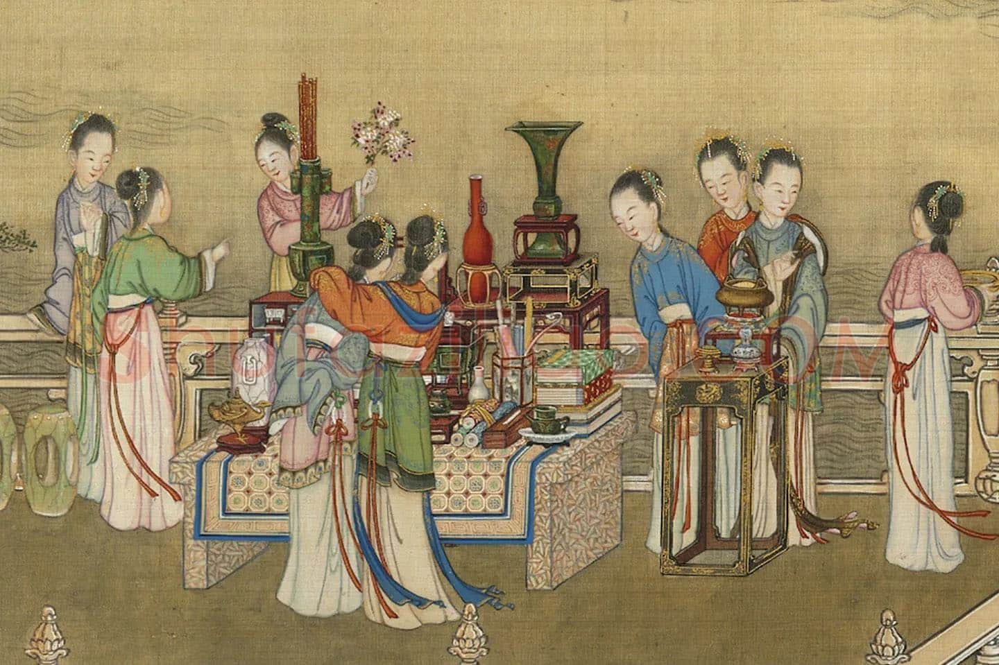 清《十八学士图卷》局部 (9)