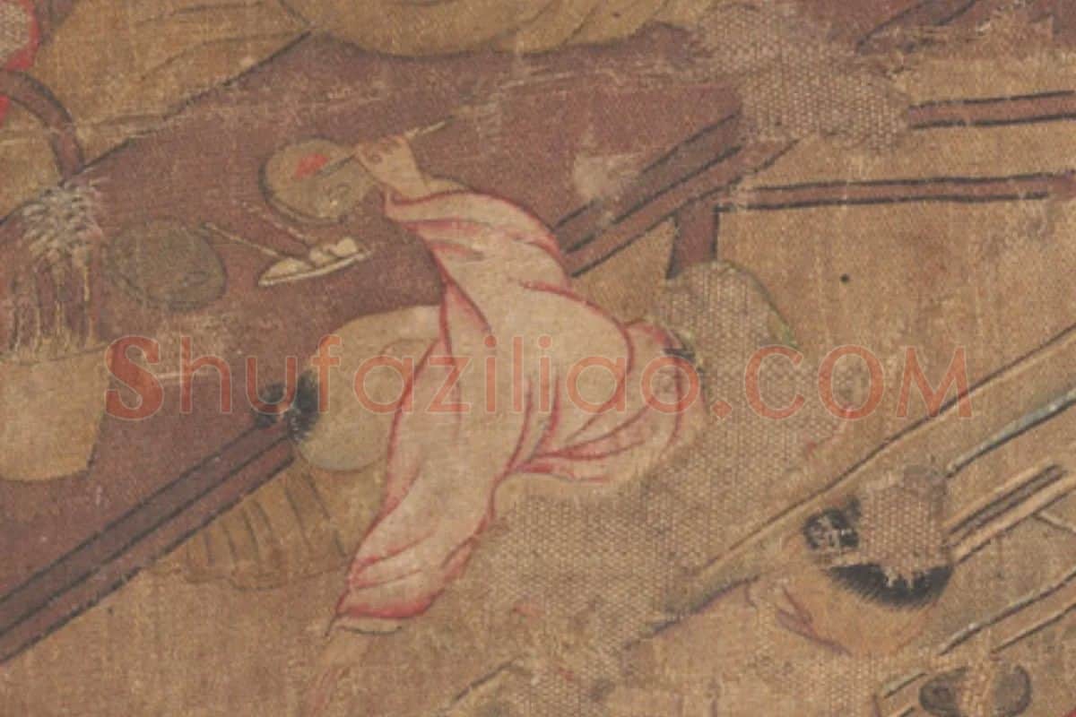 明代人物画《学童闹堂》局部 (3)