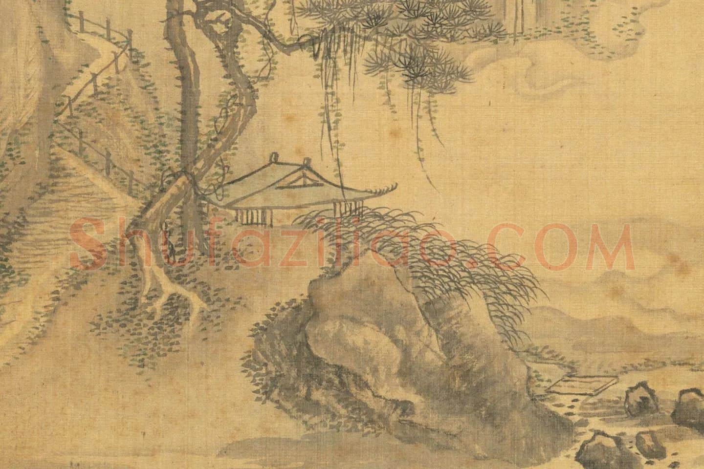王翚《仿燕文贵松岩飞瀑图》局部 (2)