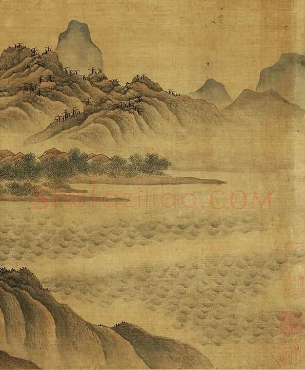 郭熙寒林蜀道卷_10