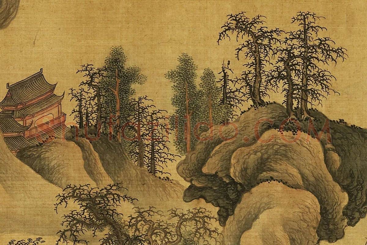 郭熙山水画《寒林蜀道卷》局部 (3)