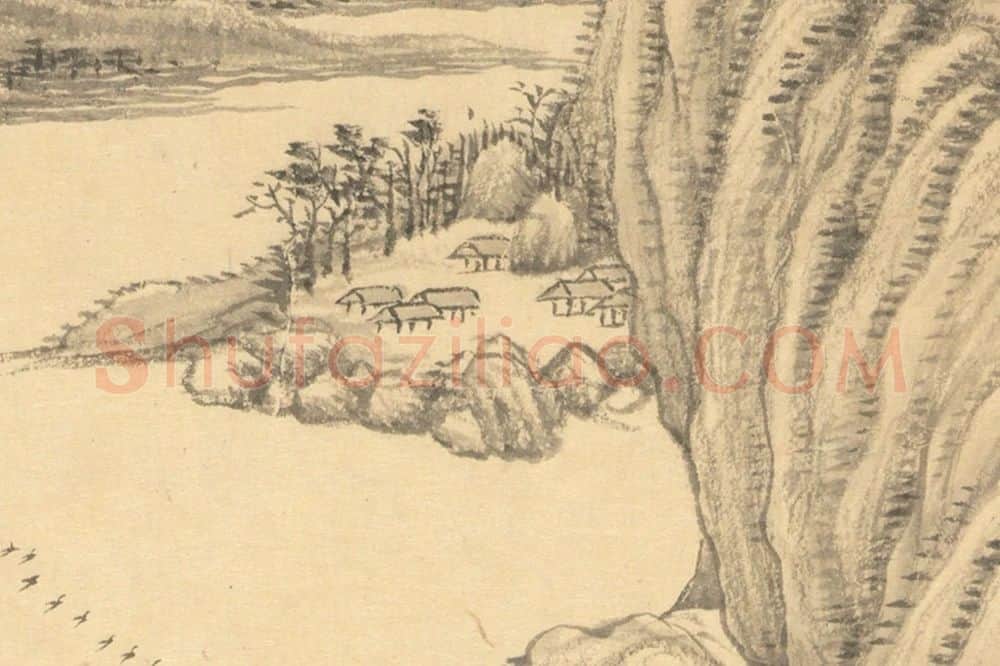 王翚《仿燕文贵山水》高清图片局部 (3)