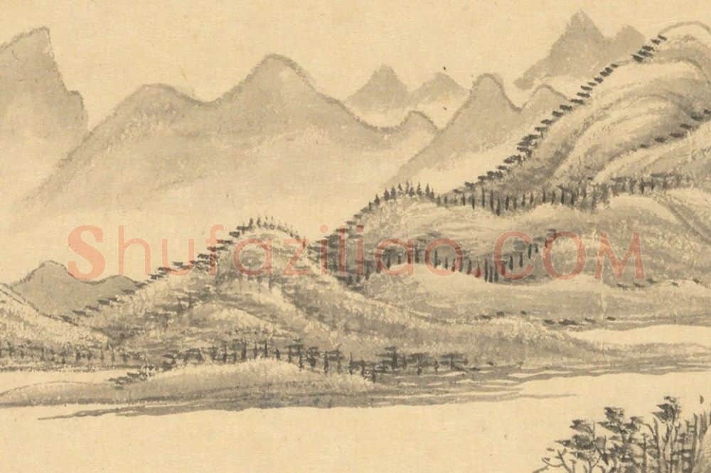 王翚《仿燕文贵山水》高清图片局部 (5)