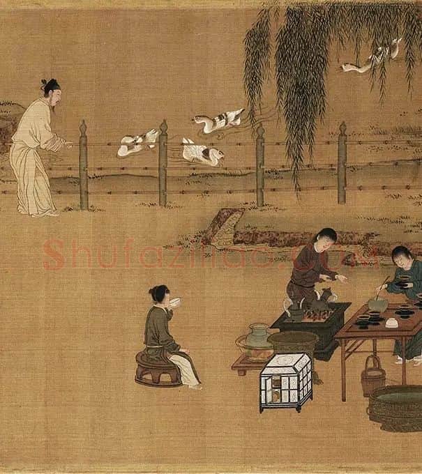 宋徽宗画唐十八学士图卷_18