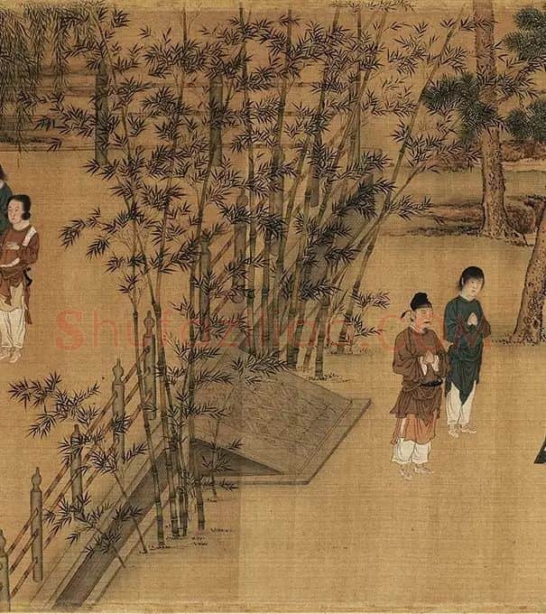 宋徽宗画唐十八学士图卷_22