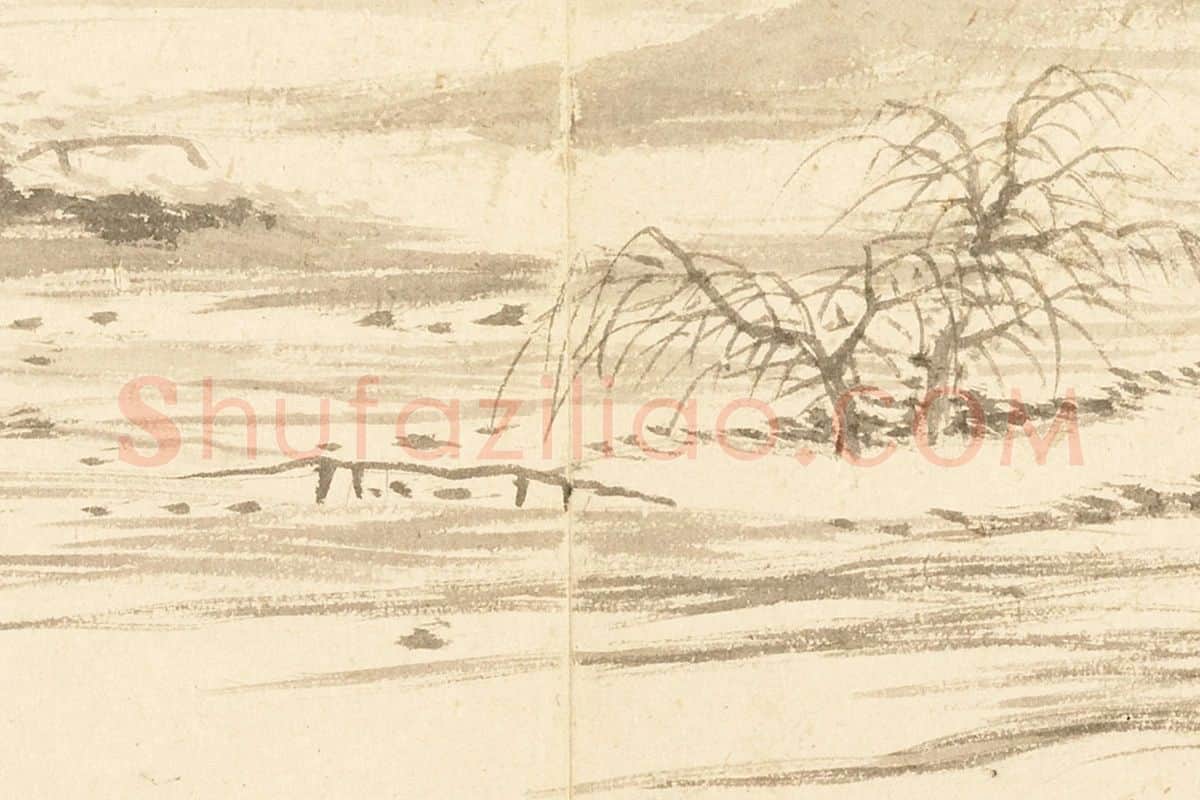 王学浩山水《法南田画意》局部 (1)