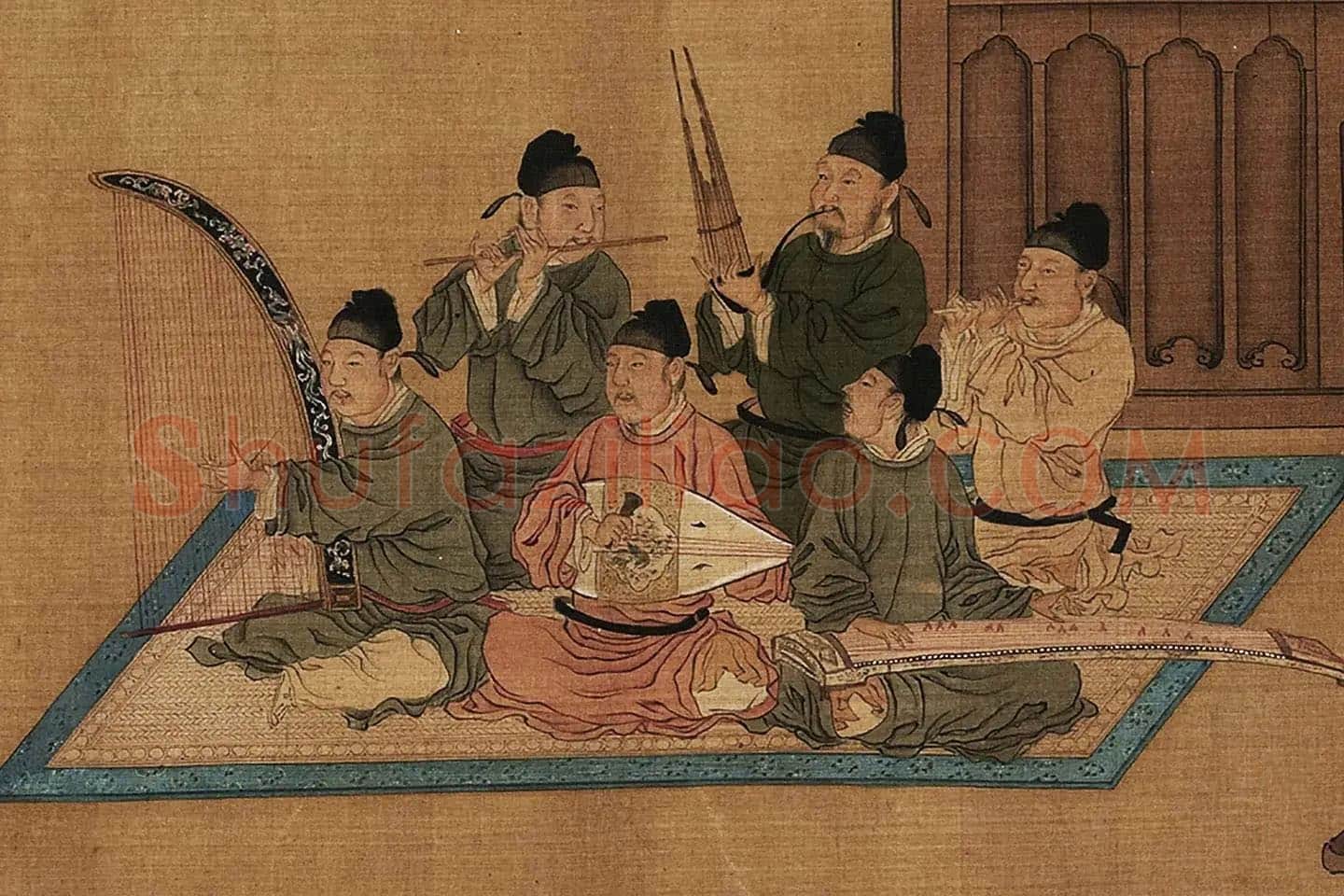 宋徽宗《画唐十八学士图》高清大图局部 (7)
