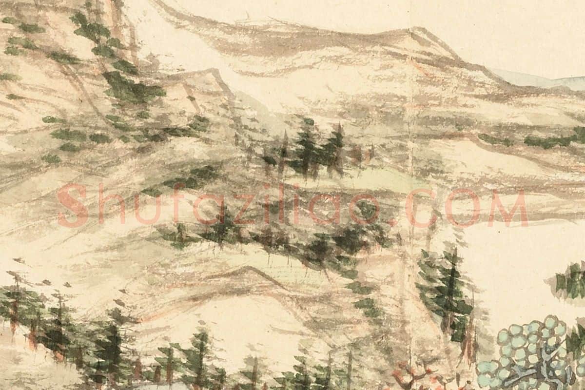 王学浩山水画《江村平远图》局部 (3)