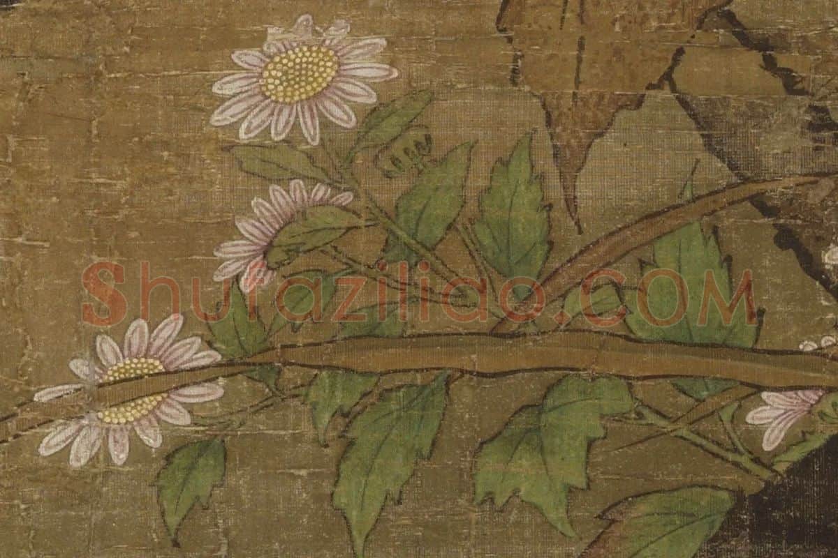 吕纪工笔花鸟画《四季花鸟图之秋景图》高清大图局部细节 (8)