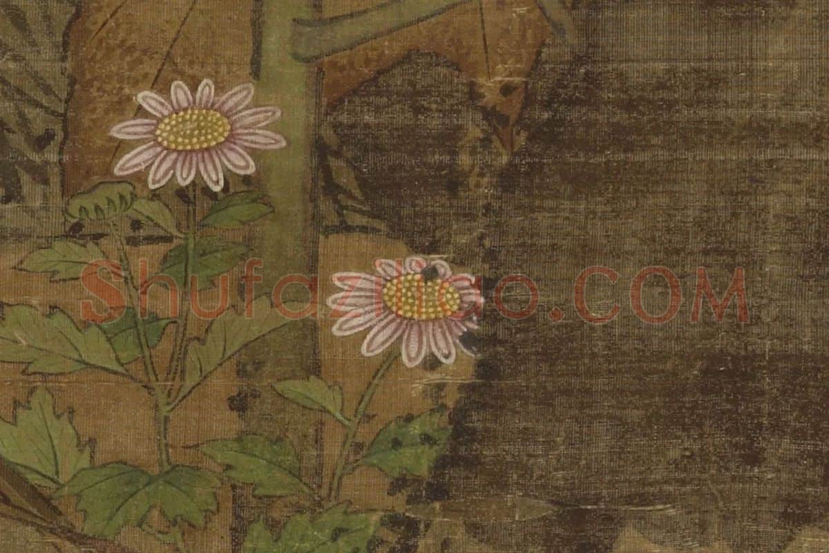 吕纪工笔花鸟画《四季花鸟图之秋景图》高清大图局部细节 (9)