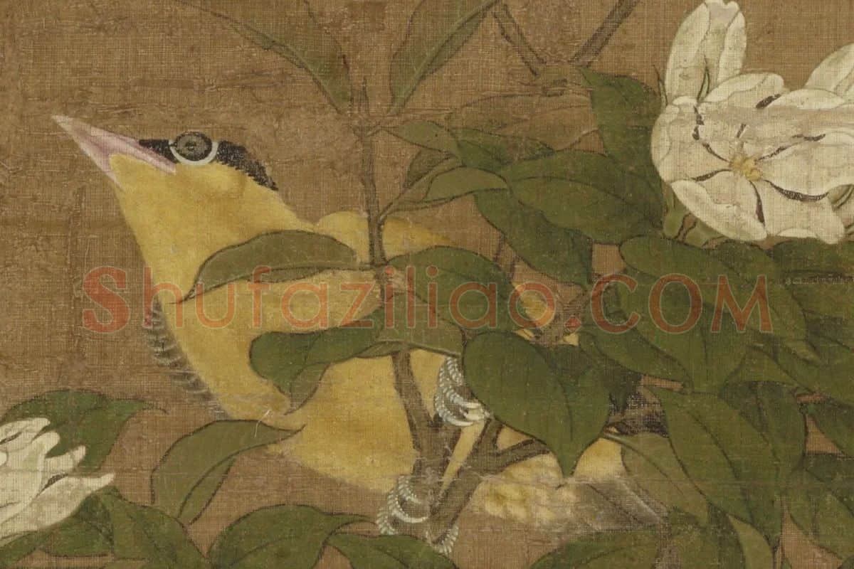 吕纪工笔花鸟画《四季花鸟图之夏》高清大图局部 (2)