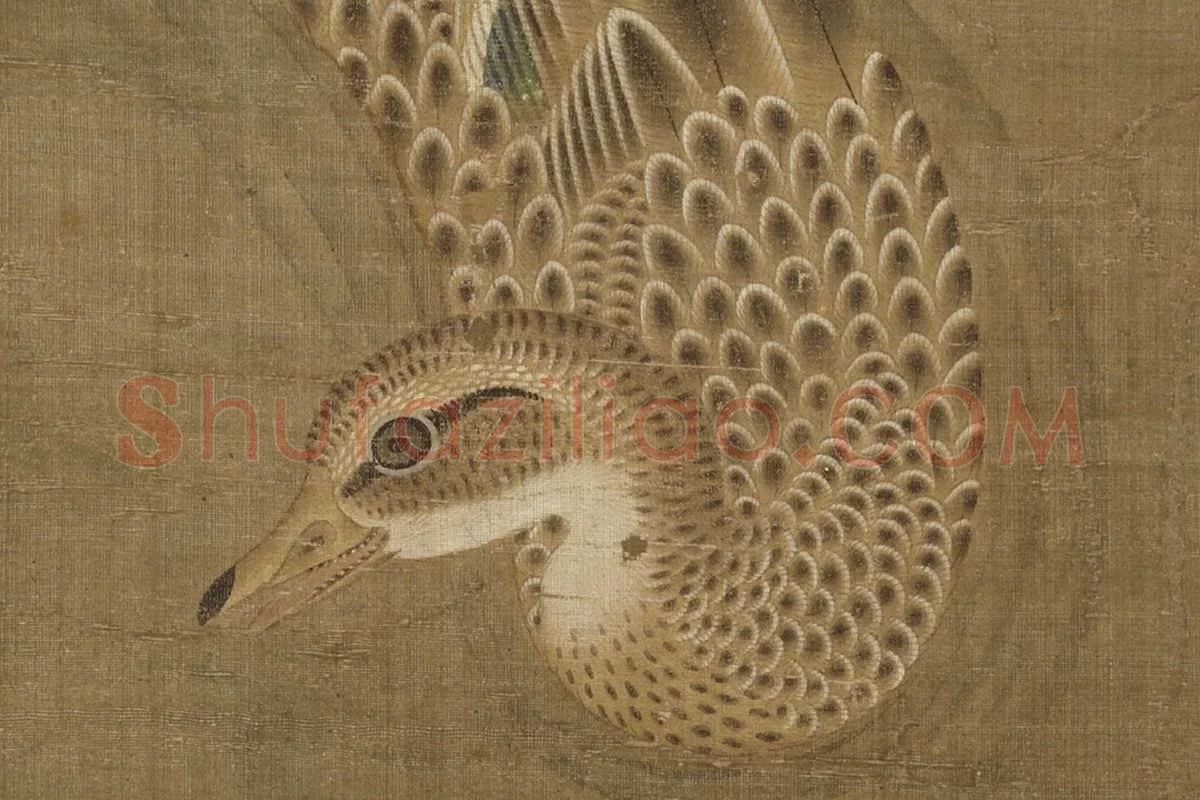 吕纪工笔花鸟画《四季花鸟图之夏》高清大图局部 (5)