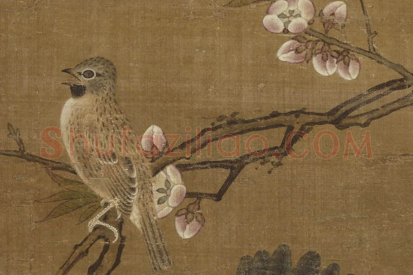 吕纪工笔花鸟《四季花鸟图》高清大图局部细节 (1)