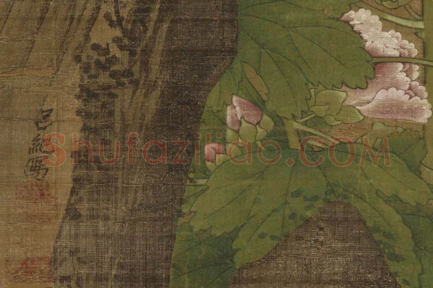 吕纪工笔花鸟《四季花鸟图》高清大图局部细节 (5)