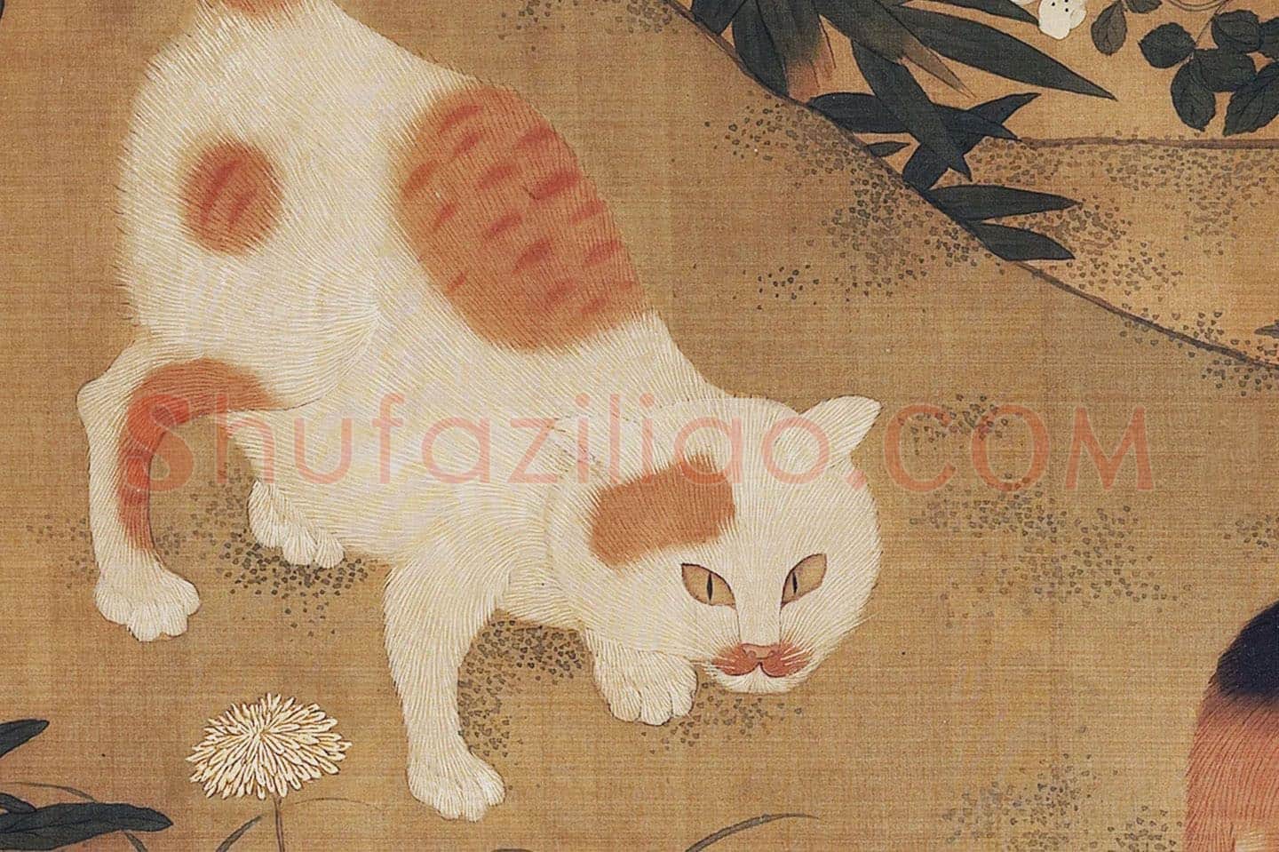 宋徽宗画猫《耄耋图卷》局部 (3)