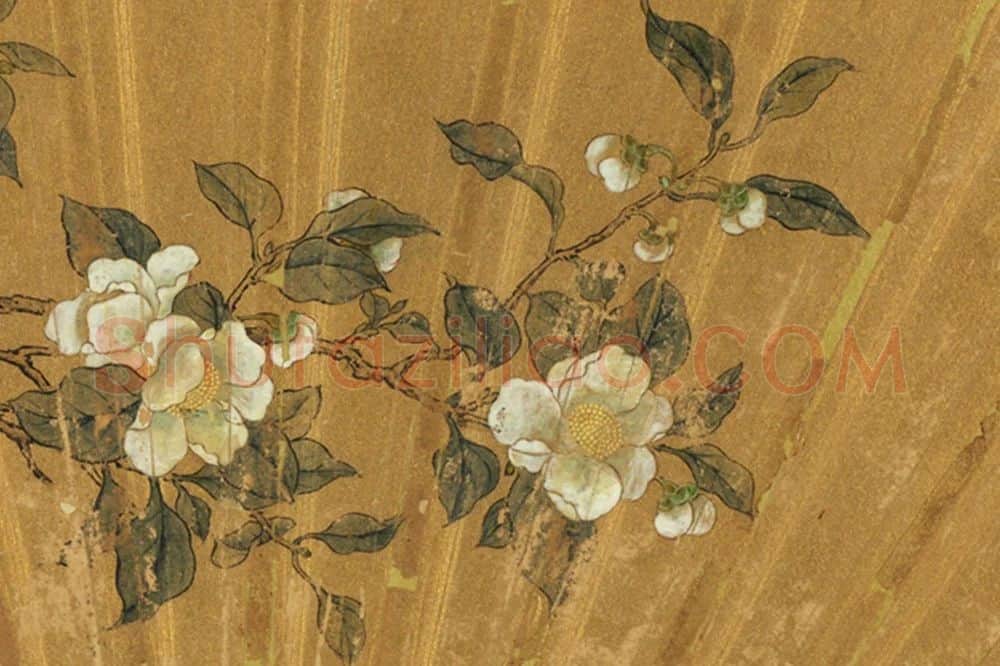 吕纪《画李花》扇面页局部 (2)