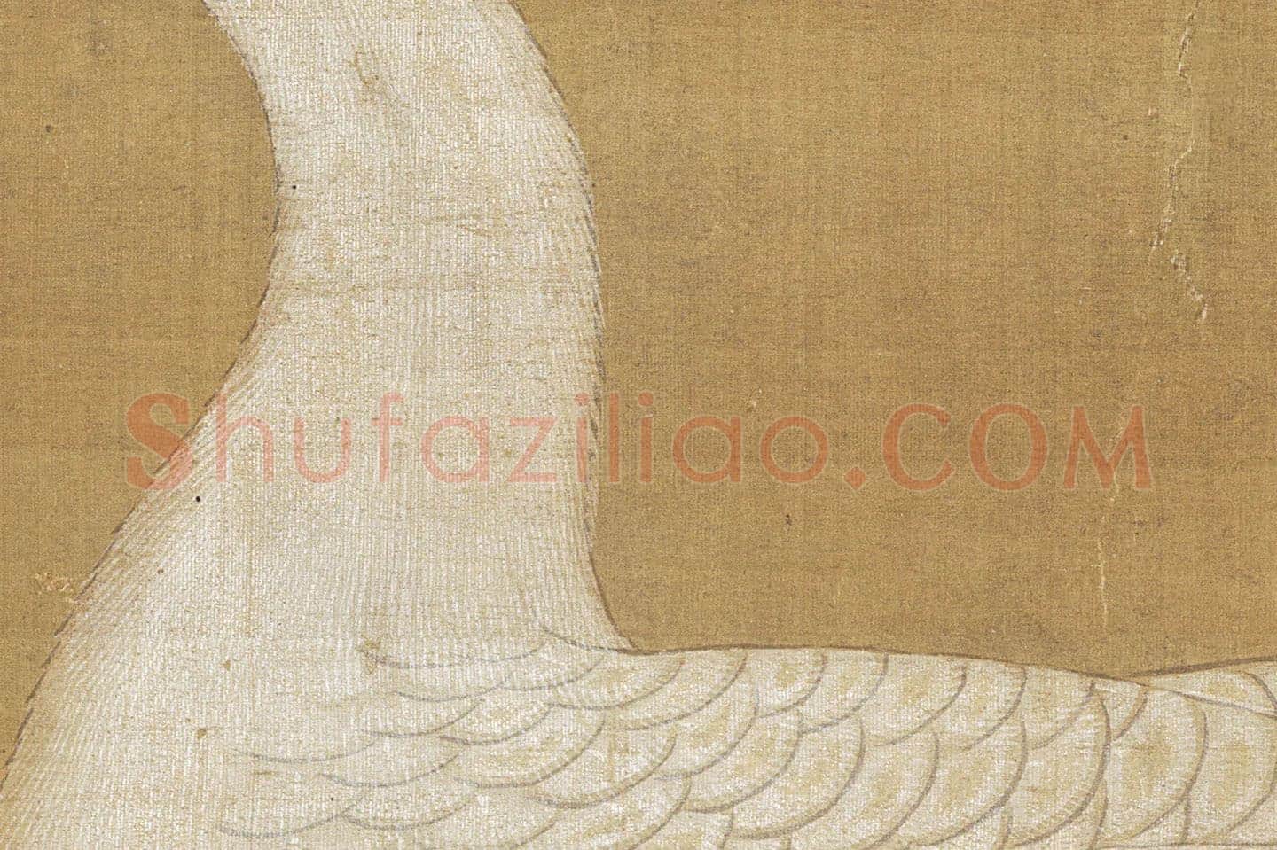 明·吕纪《狮头鹅图》高清大图局部 (2)