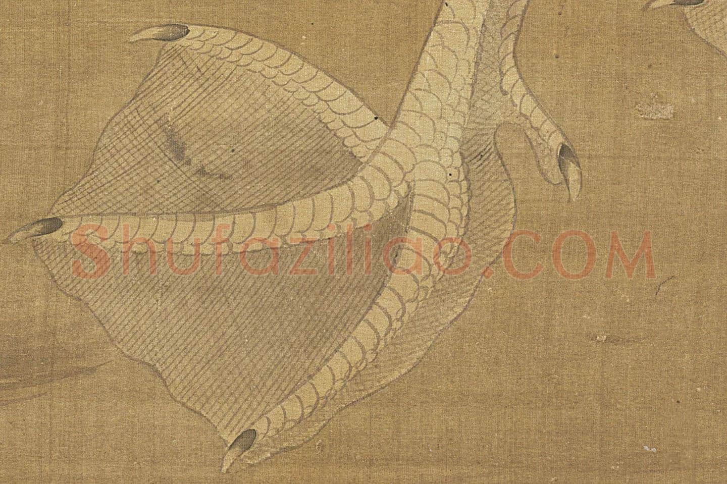 明·吕纪《狮头鹅图》高清大图局部 (5)