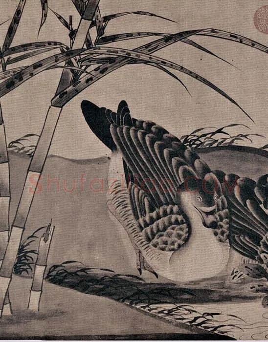 宋徽宗赵佶《柳鸦芦雁图》_02