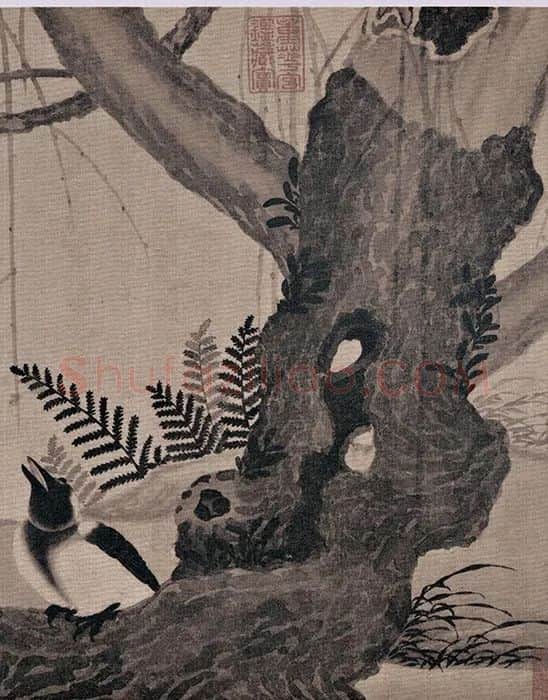 宋徽宗赵佶《柳鸦芦雁图》_09