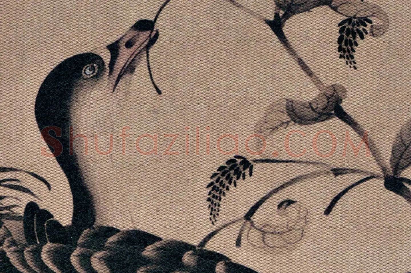 宋徽宗赵佶《柳鸦芦雁图》高清大图局部 (7)
