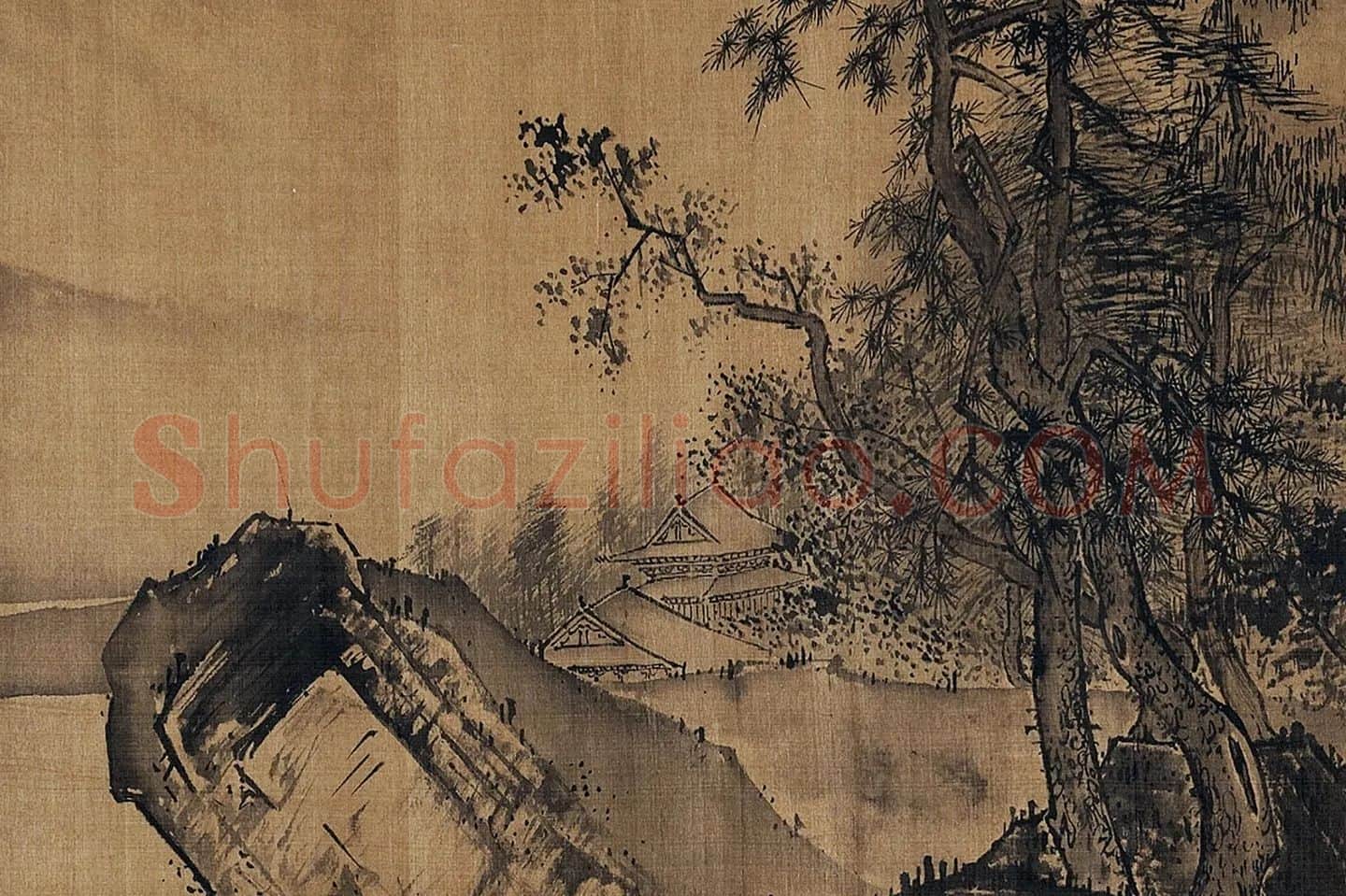 无款仿夏圭溪山清远图局部 (2)
