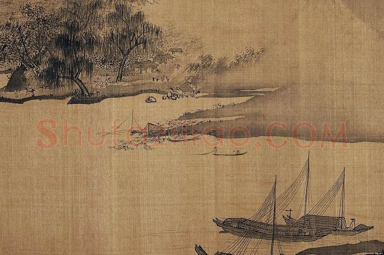 无款仿夏圭溪山清远图局部 (3)