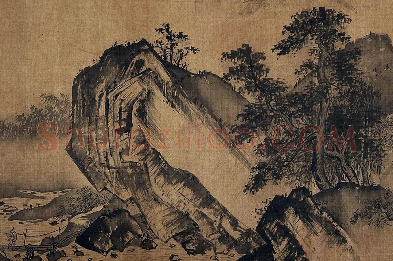 无款仿夏圭溪山清远图局部 (9)