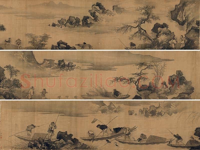 传夏圭山水人物画卷