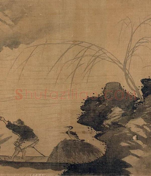 传夏圭山水人物画卷_05