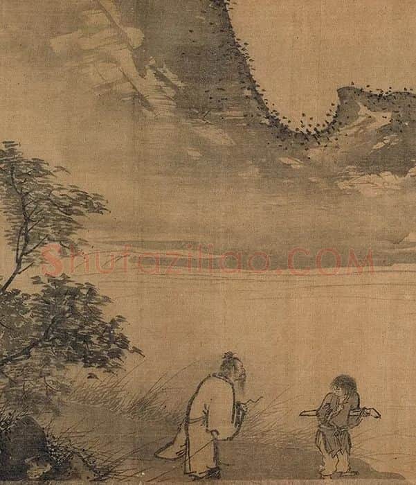 传夏圭山水人物画卷_08