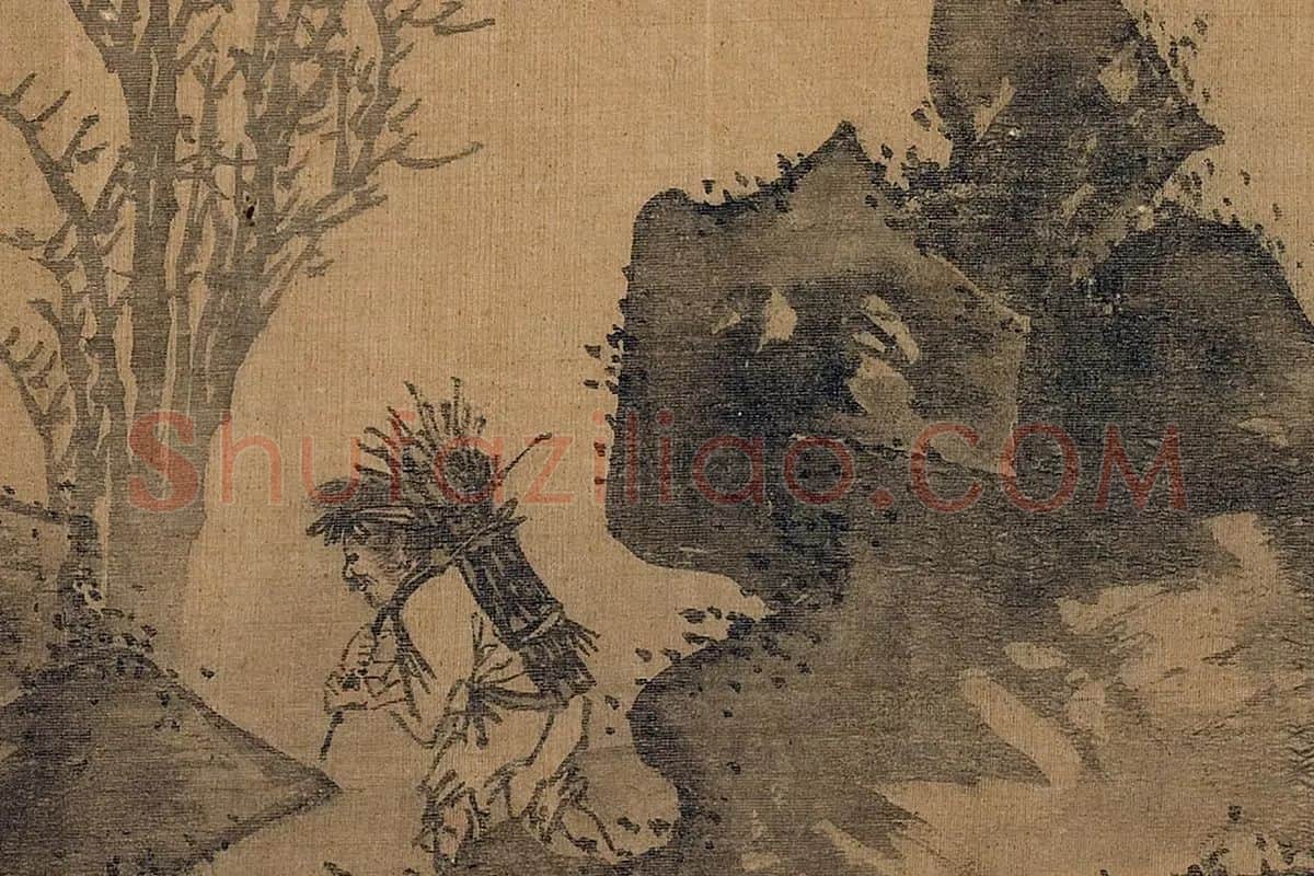 传夏圭山水人物画卷局部 (2)