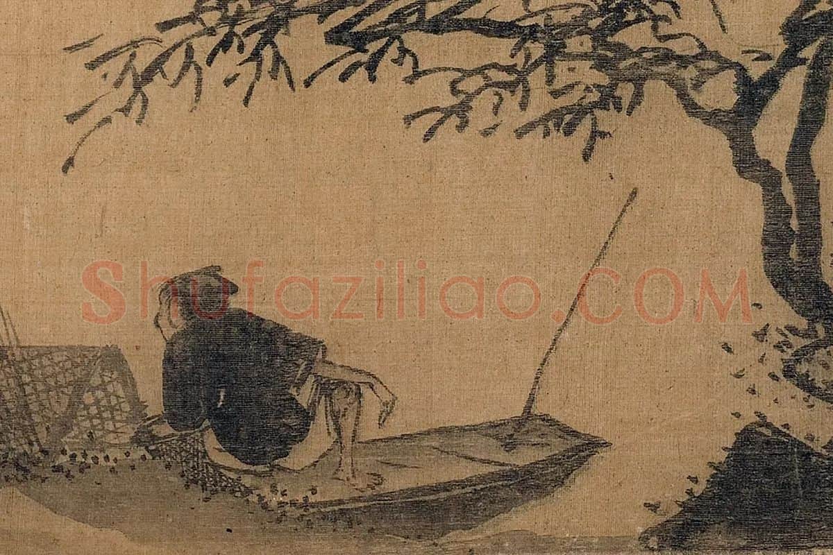 传夏圭山水人物画卷局部 (3)