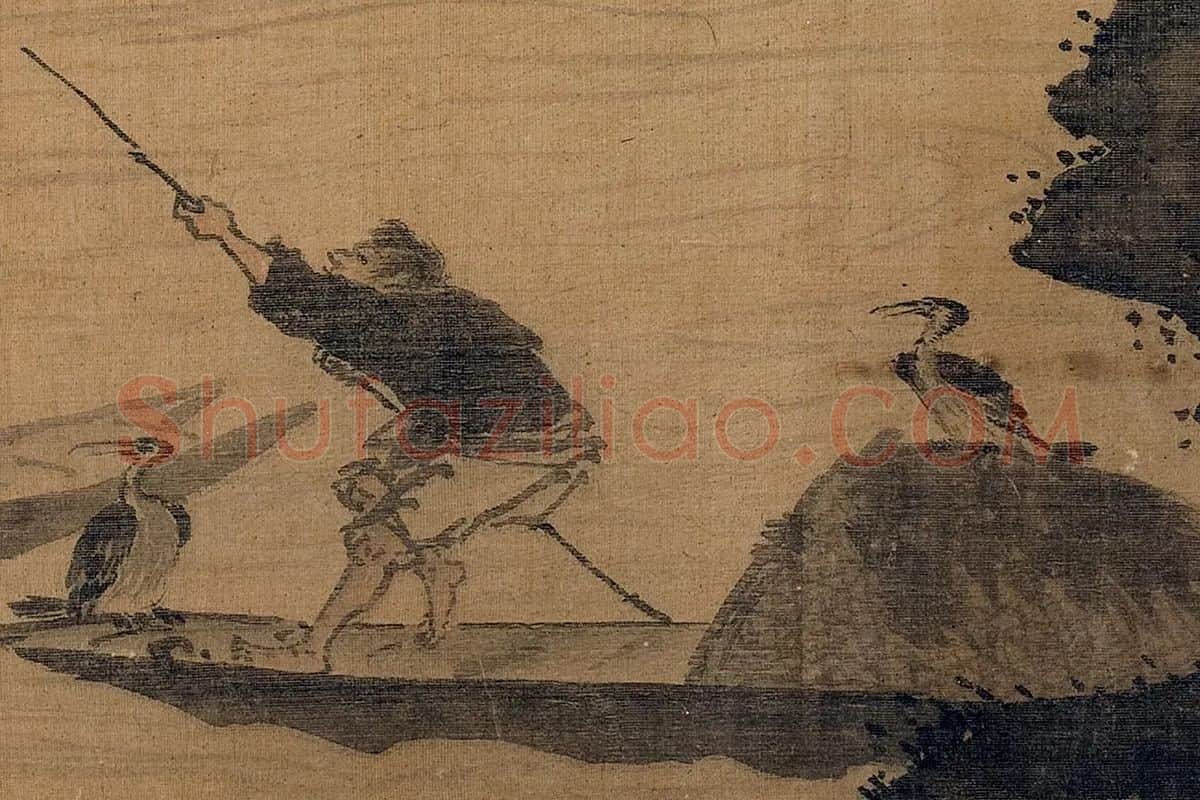 传夏圭山水人物画卷局部 (5)