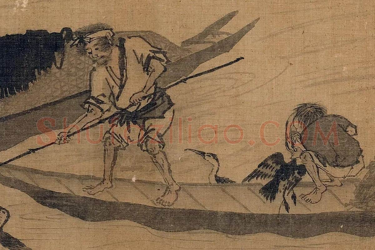 传夏圭山水人物画卷局部 (6)